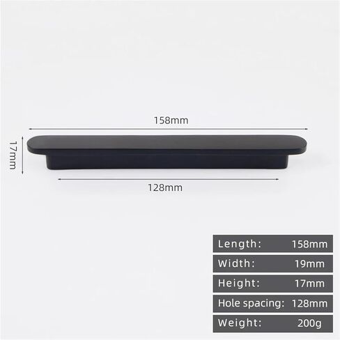 Solid Brass Plain Cabinet Wardrobe Drawer Brushed Handle Furnitur Antique 1Pcs(8825-128-Black) in Saudi Arabia