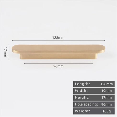 Solid Brass Plain Cabinet Wardrobe Drawer Brushed Handle Furnitur Antique 1Pcs(8825-96-Gold) in Saudi Arabia