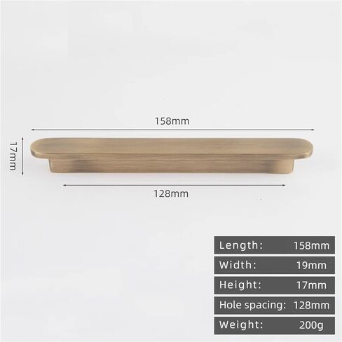 الصلبة النحاس عادي خزانة خزانة درج ناعم مقبض الأثاث العتيقة 1 قطعة (8825-128-Antique) in Kuwait