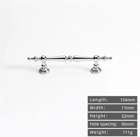 Solid Brass Cabinet Handle Bright Silver Drawer Long Gold 1Pcs(1023-96-Chrome) in Saudi Arabia