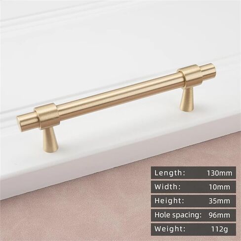 Solid Brass Gold Long Handle Kitchen Cabinet Furniture Hardware Drawer T-Handle 1Pcs(8873-96) in Saudi Arabia