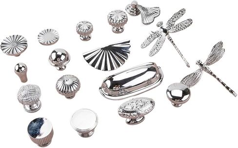 كريم نمط الصلبة النحاس خزانة مقبض سحب الأثاث الأجهزة درج الفضة 1 قطعة (14-L-88mm-64mm) in Kuwait