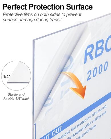 1/4" Thick Polycarbonate Plastic Sheet 24"x24"- UV,Impact&Weather Resistant Transparent Polycarbonate Panel,Easy to Cut for DIY Hobby, Home,Crafts & Window Replacement in Saudi Arabia