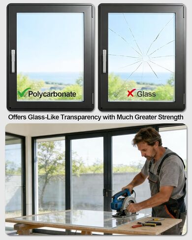 1/4" Thick Polycarbonate Plastic Sheet 24"x24"- UV,Impact&Weather Resistant Transparent Polycarbonate Panel,Easy to Cut for DIY Hobby, Home,Crafts & Window Replacement in Saudi Arabia