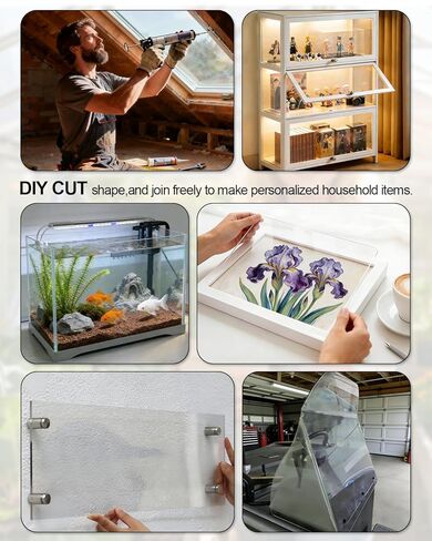 1/4" Thick Polycarbonate Plastic Sheet 24"x24"- UV,Impact&Weather Resistant Transparent Polycarbonate Panel,Easy to Cut for DIY Hobby, Home,Crafts & Window Replacement in Saudi Arabia