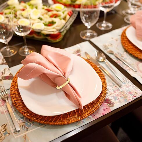 100 Pcs Gold Napkin Rings Bulk, Metal Napkin Ring Holders Round Buckles, 1.57" Exquisite Napkin Rings for Wedding Dinner Party Christmas Home Table Setting Decor in Saudi Arabia