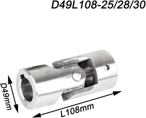 304 Stainless Steel Universal Joint Coupler D49L108 25/28/30mm Cross Single Coupling 1Pcs(D49L108-25) in Saudi Arabia