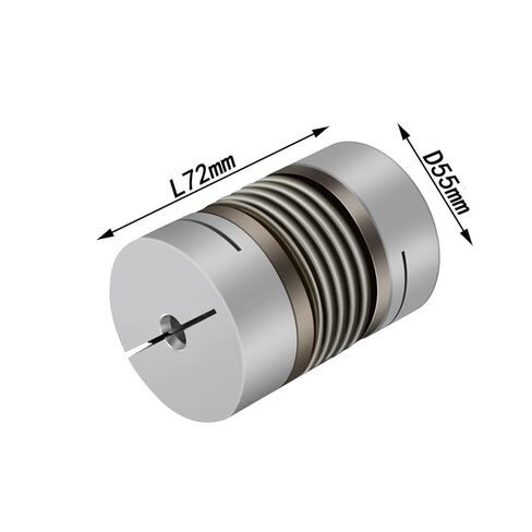 Corrugated Coupling D55L72 14/16/18/20/25/28mm CNC Aluminium Alloy 1Pcs(14X25) in Kuwait