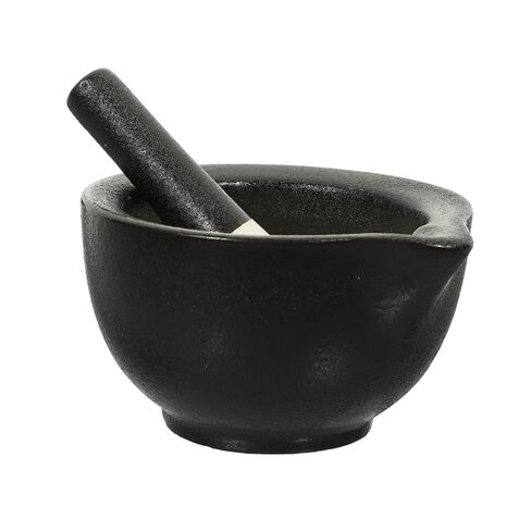 1Set Garlic Grinding Bowl and Pestle Frosted Ceramic Mixing Bowl for Home and Restaurant Use for Spices Food and Fresh Chutney Preparation in Saudi Arabia