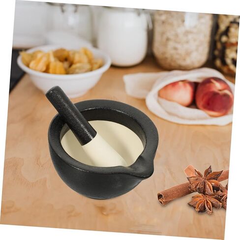 1Set Garlic Grinding Bowl and Pestle Frosted Ceramic Mixing Bowl for Home and Restaurant Use for Spices Food and Fresh Chutney Preparation in Saudi Arabia