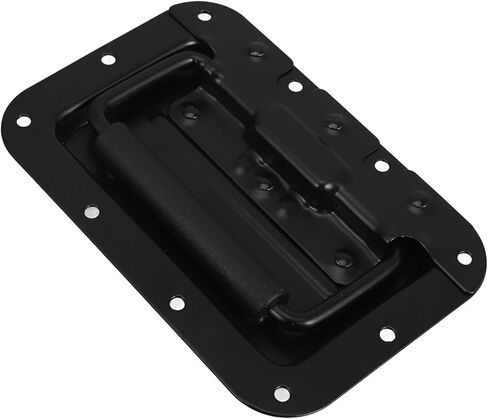 8mm Spring Loaded Recessed Iron Pull Handle for Speaker Box and Cabinet, Black Grip Handle with Iron Construction, Industrial Hardware Accessory for Tool and Instrument Cases in Saudi Arabia
