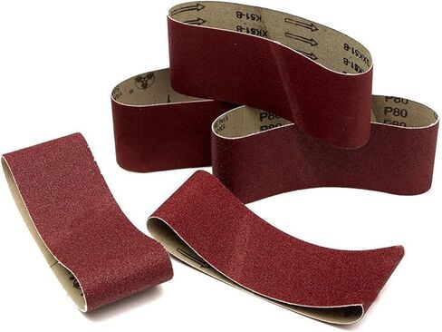 ماكينة صنفرة الحزام، شريط كاشطة من ورق الصنفرة 5 قطع من أحزمة الصنفرة 75 × 457 مم درجة مختلطة 60 80 120 240 أداة سنفرة كهربائية لطحن وتلميع الخشب المعدني والجلود in Kuwait