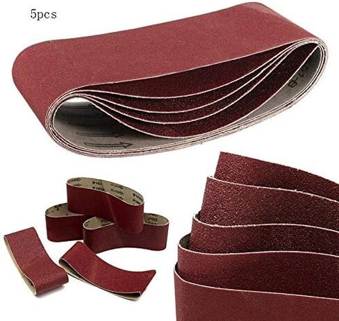 ماكينة صنفرة الحزام، شريط كاشطة من ورق الصنفرة 5 قطع من أحزمة الصنفرة 75 × 457 مم درجة مختلطة 60 80 120 240 أداة سنفرة كهربائية لطحن وتلميع الخشب المعدني والجلود in Kuwait