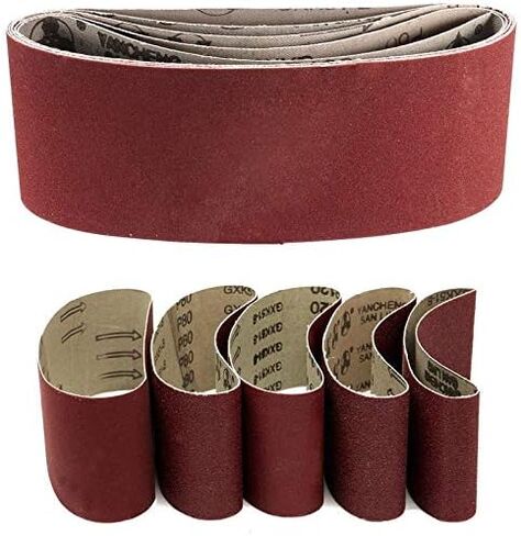 ماكينة صنفرة الحزام، شريط كاشطة من ورق الصنفرة 5 قطع من أحزمة الصنفرة 75 × 457 مم درجة مختلطة 60 80 120 240 أداة سنفرة كهربائية لطحن وتلميع الخشب المعدني والجلود in Kuwait