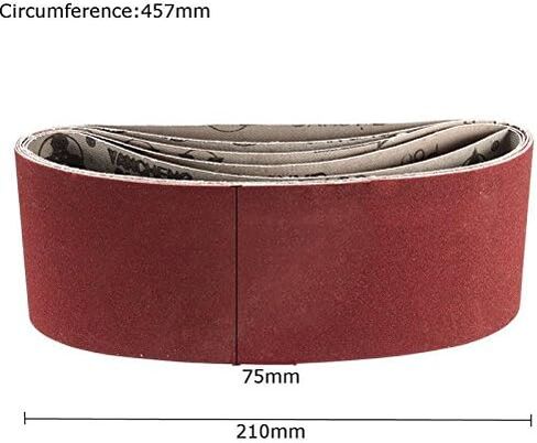 ماكينة صنفرة الحزام، شريط كاشطة من ورق الصنفرة 5 قطع من أحزمة الصنفرة 75 × 457 مم درجة مختلطة 60 80 120 240 أداة سنفرة كهربائية لطحن وتلميع الخشب المعدني والجلود in Kuwait