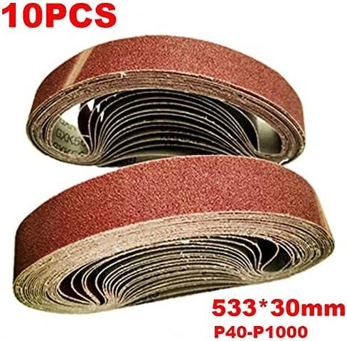 حزام ساندر، شريط كاشطة من ورق الصنفرة 10 قطع 533 * 30 مم حزام سنفرة 40-1000 شريط كاشط حزام شاشة صنفرة ورق تلميع (120) in Kuwait