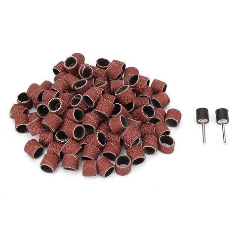 100Pcs 12mm Abrasive Sand Paper Rings with Rods for Electric Tools - Suitable for Derusting, Grinding, and Deburring in Saudi Arabia