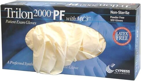 Trilon 2000 PF with MC3 Vinyl Exam Gloves, Powder-Free, Latex-Free, Non-Sterile Medical Gloves - Ivory, Size XL, 100 Count, 1 Box in Saudi Arabia