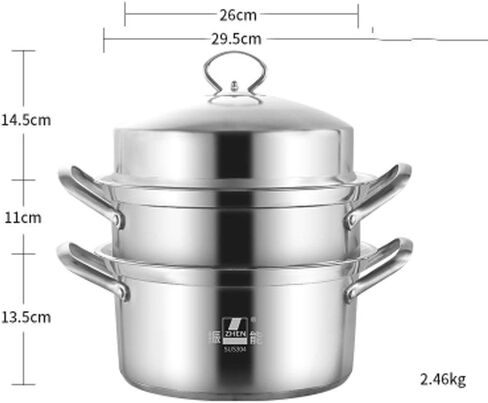 Stainless Steel Steamer 304 Soup Pot, Multifunctional Steamer 3 Layer Large Commercial Steamer Induction Cooker and Gas Stove in Saudi Arabia