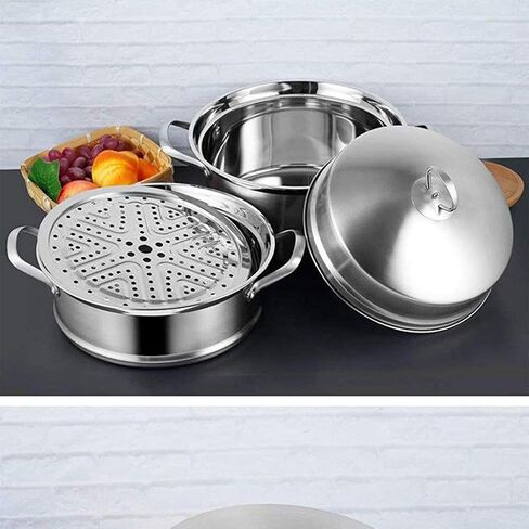 Stainless Steel Steamer 304 Soup Pot, Multifunctional Steamer 3 Layer Large Commercial Steamer Induction Cooker and Gas Stove in Saudi Arabia