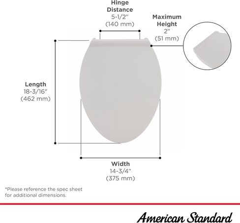 American Standard 5055A65C.020 مقعد المرحاض المعاصر المطول Vormax مع TriVantage، أبيض in Kuwait