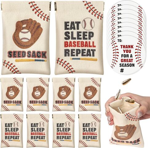 H1vojoxo 24 Sets Baseball Seed Sack Bags Gifts for Team Baseball Pouch for Sunflower Seed Portable Squeeze Pouch Sport Coin Purses Team Gift Bags for Base Ball Field Team Senior Night Party Favors in Kuwait