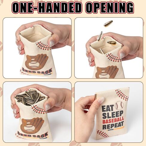 H1vojoxo 24 Sets Baseball Seed Sack Bags Gifts for Team Baseball Pouch for Sunflower Seed Portable Squeeze Pouch Sport Coin Purses Team Gift Bags for Base Ball Field Team Senior Night Party Favors in Kuwait
