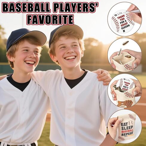 H1vojoxo 24 Sets Baseball Seed Sack Bags Gifts for Team Baseball Pouch for Sunflower Seed Portable Squeeze Pouch Sport Coin Purses Team Gift Bags for Base Ball Field Team Senior Night Party Favors in Kuwait