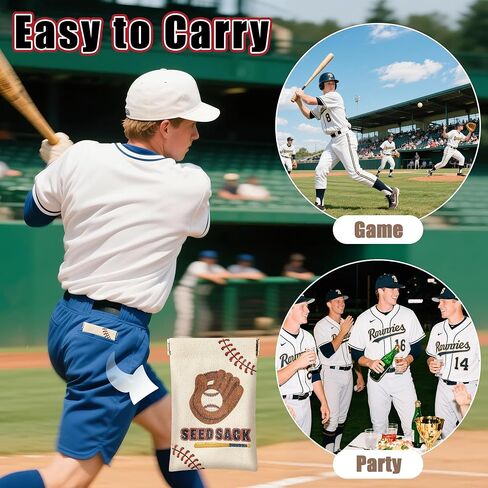 H1vojoxo 24 Sets Baseball Seed Sack Bags Gifts for Team Baseball Pouch for Sunflower Seed Portable Squeeze Pouch Sport Coin Purses Team Gift Bags for Base Ball Field Team Senior Night Party Favors in Kuwait