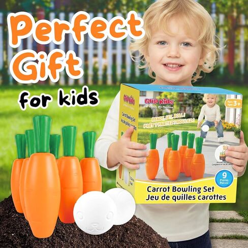 مجموعة بولينج الجزر للأطفال الصغار والأطفال - 6 دبابيس وكرتين على شكل أرنب وحقيبة - لعب نشط داخلي آمن - نشاط صيفي ممتع وهدية عيد ميلاد للأعمار من 3 إلى 6 سنوات in Kuwait