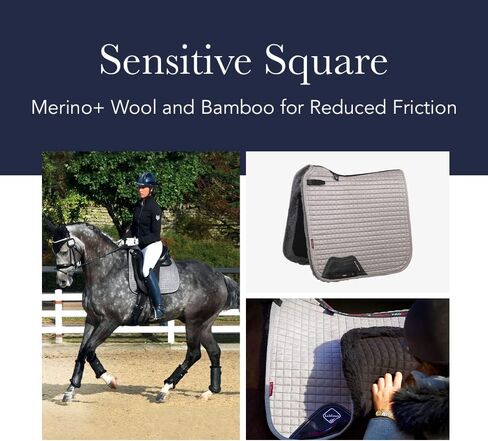وسادة سرج مربعة حساسة من LeMieux Dressage - وسادات سرج إنجليزية للخيول - معدات وإكسسوارات ركوب الفروسية (كحلي - كبير) in Saudi Arabia