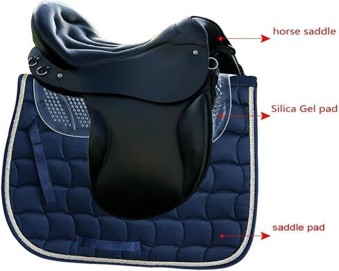 Menolana Silicone Gel Saddle Pad with Ventilation, Washable Non Slip Western/English Riding Saddle Pad for Horses in Saudi Arabia