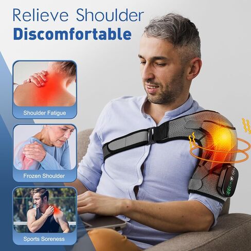 وسادة تسخين كتف لاسلكية، دعامة كتف ساخنة مع تسخين واهتزاز لتخفيف آلام الكتف، مدلك كتف محمول للرجال والنساء لتخفيف آلام الكفة الدوارة in Kuwait
