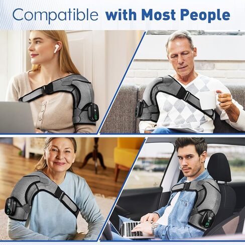 وسادة تسخين كتف لاسلكية، دعامة كتف ساخنة مع تسخين واهتزاز لتخفيف آلام الكتف، مدلك كتف محمول للرجال والنساء لتخفيف آلام الكفة الدوارة in Kuwait