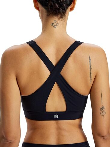 Ruched V Neck Criss Cross Back Ballet Sports Bra Wrap Front Yoga Medium Support Workout Crop Top Removable Pads in Kuwait