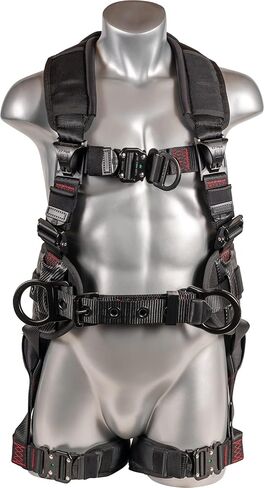 حزام أمان Palmer 4 على شكل حرف D، أبازيم سريعة التوصيل، نفق SRL، راحة مبطنة، أشرطة للصدمات، متوافق مع ANSI Z359.11-2021 in Saudi Arabia