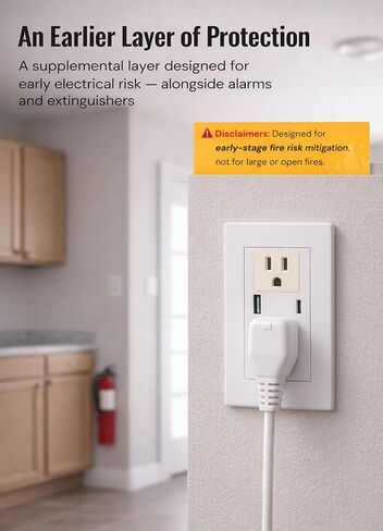 Automatic Fire Suppression Patches for Outlets & Electrical Appliances, Self-Activating at 230℉ for Early-Stage Fire Response, Clean Agent, Residue-Free, No Power Required 9-Pack in Saudi Arabia