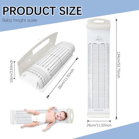 Baby Height Measuring Mat & Infantometer - Soft Growth Height Chart for Toddler, Newborn - Wall-Mountable Washable Ruler for Kids, Pediatrician Use (Foldable, Space-Saving) in Saudi Arabia