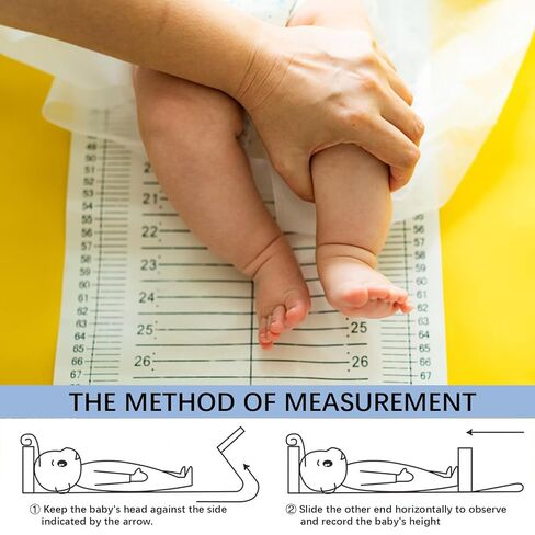 Baby Height Measuring Mat & Infantometer - Soft Growth Height Chart for Toddler, Newborn - Wall-Mountable Washable Ruler for Kids, Pediatrician Use (Foldable, Space-Saving) in Saudi Arabia