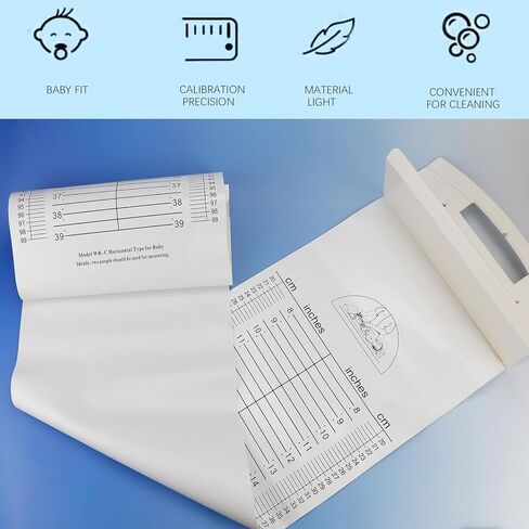 Baby Height Measuring Mat & Infantometer - Soft Growth Height Chart for Toddler, Newborn - Wall-Mountable Washable Ruler for Kids, Pediatrician Use (Foldable, Space-Saving) in Saudi Arabia