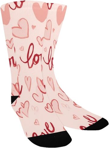 Red Love Art Retro Hiking Socks - Toddler Boys & Girls Warm Thick Thermal Winter Crew Socks for School, Daily Wear & Outdoor Activities in Saudi Arabia