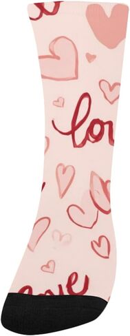 Red Love Art Retro Hiking Socks - Toddler Boys & Girls Warm Thick Thermal Winter Crew Socks for School, Daily Wear & Outdoor Activities in Saudi Arabia