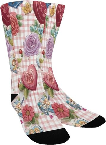 Quilt Valentine Pattern Hiking Socks - Toddler Boys & Girls Warm Thick Thermal Winter Crew Socks for School, Daily Wear & Outdoor Activities in Saudi Arabia