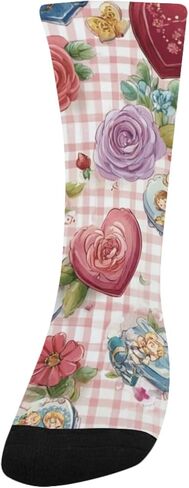 Quilt Valentine Pattern Hiking Socks - Toddler Boys & Girls Warm Thick Thermal Winter Crew Socks for School, Daily Wear & Outdoor Activities in Saudi Arabia