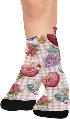 Quilt Valentine Pattern Hiking Socks - Toddler Boys & Girls Warm Thick Thermal Winter Crew Socks for School, Daily Wear & Outdoor Activities in Saudi Arabia