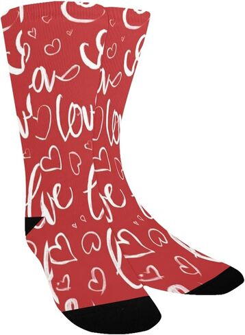 Red Heart Design White Hiking Socks - Toddler Boys & Girls Warm Thick Thermal Winter Crew Socks for School, Daily Wear & Outdoor Activities in Saudi Arabia