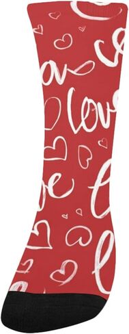 Red Heart Design White Hiking Socks - Toddler Boys & Girls Warm Thick Thermal Winter Crew Socks for School, Daily Wear & Outdoor Activities in Saudi Arabia