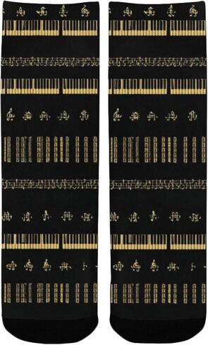 Piano Note Dark Art Hiking Socks - Toddler Boys & Girls Warm Thick Thermal Winter Crew Socks for School, Daily Wear & Outdoor Activities in Saudi Arabia