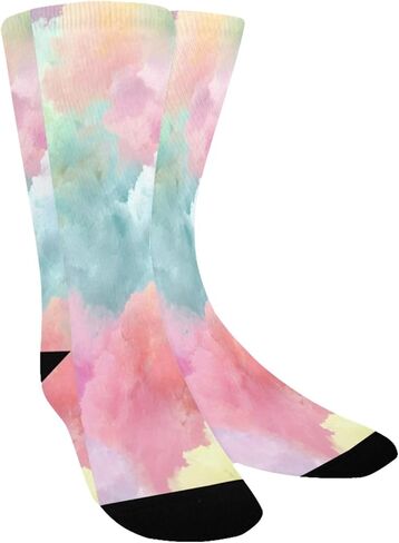 Tie Dye Pastel Rainbow Hiking Socks - Toddler Boys & Girls Warm Thick Thermal Winter Crew Socks for School, Daily Wear & Outdoor Activities in Saudi Arabia