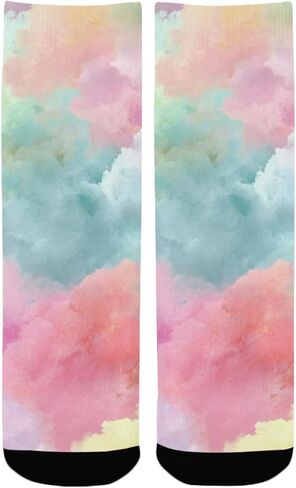 Tie Dye Pastel Rainbow Hiking Socks - Toddler Boys & Girls Warm Thick Thermal Winter Crew Socks for School, Daily Wear & Outdoor Activities in Saudi Arabia